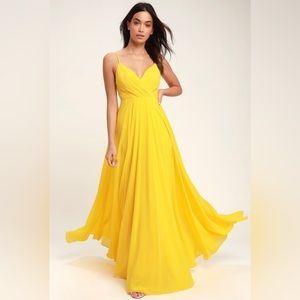 Lulus All About Love Yellow Maxi Dress